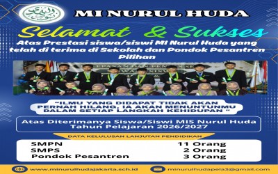 SELAMAT KEPADA SISWA SISWI MIS NURUL HUDA YANG DITERIMA DI SMP NEGERI